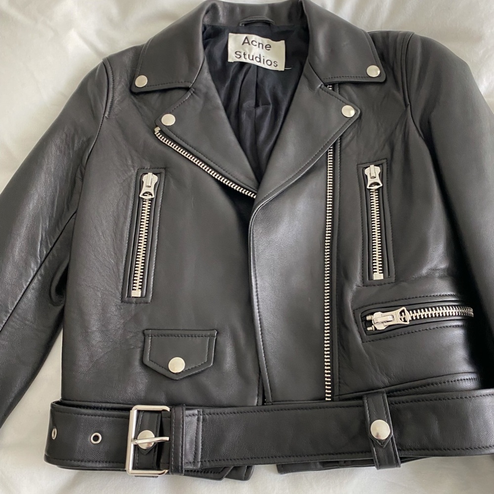 Acne Mock Leather Motorcycle Jacket in size 32 Brand new and unworn - Picture 6 of 7